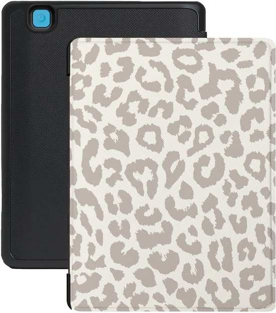 Lunso Geschikt voor Kobo Aura Edition 2 hoesje (6 inch) - Vegan Saffiano Leren Sleep Cover - Calm Serengeti van Lunso