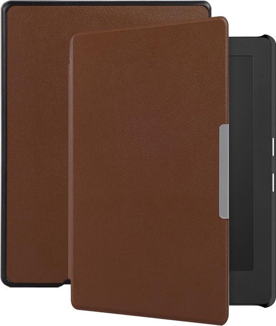 Lunso - Geschikt voor Kobo Aura H20 Edition 1 hoes (6.8 inch) - sleep cover - Bruin - (niet voor de Kobo Aura edition 1) van Lunso