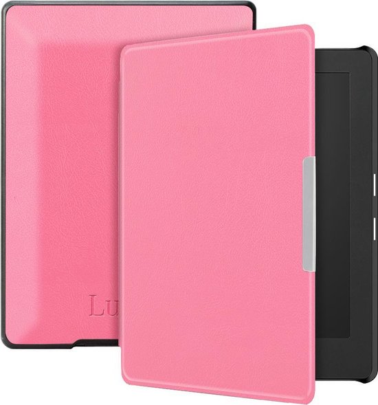 Lunso - Geschikt voor Kobo Aura H20 Edition 1 hoes (6.8 inch) - sleep cover - Lichtroze van Lunso