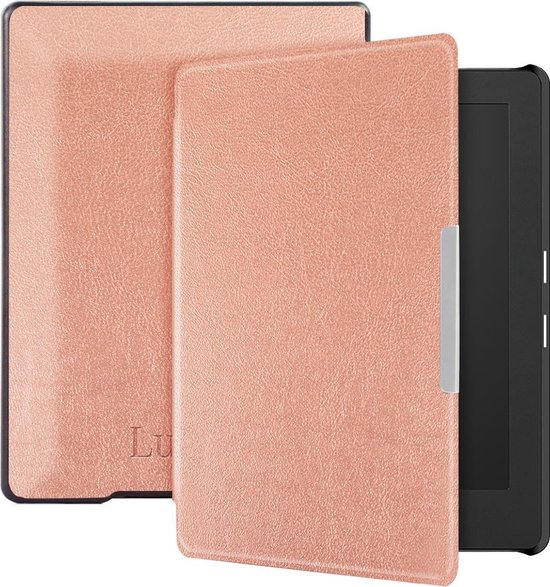 Lunso - Geschikt voor Kobo Aura H20 Edition 1 hoes (6.8 inch) - sleep cover - Rose Goud - (niet voor de Kobo Aura edition 1) van Lunso