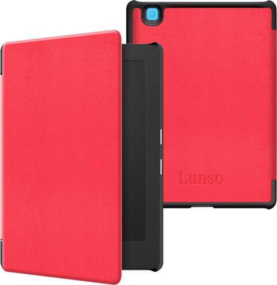 Lunso Geschikt voor Kobo Aura H20 Edition 2 hoes (6.8 inch) - sleepcover - Rood - (niet voor de Kobo Aura edition 2)
