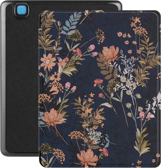 Lunso - Geschikt voor Kobo Aura H20 Edition 2 hoes (6.8 inch) - Vegan Saffiano Leren sleep cover - Urban Park van Lunso