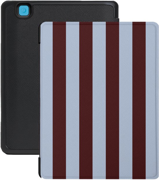 Lunso Geschikt voor Kobo Aura H20 Edition 2 hoesje (6.8 inch) - Vegan Saffiano Leren Sleep Cover - Burgundy - (niet voor de Kobo Aura edition 2) van Merkloos