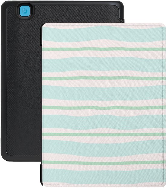 Lunso Geschikt voor Kobo Aura H20 Edition 2 hoesje (6.8 inch) - Vegan Saffiano Leren Sleep Cover - Soft Surf - (niet voor de Kobo Aura edition 2) van Merkloos