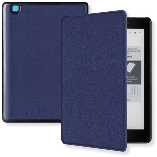 Lunso Geschikt voor Kobo Aura One Slim hard case hoes (7.8 inch) - sleepcover - Donkerblauw van Merkloos