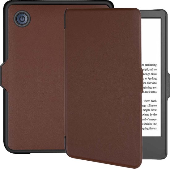 Lunso - Geschikt voor Kobo Clara 2E hoes (6 inch) - sleep cover - Bruin van Lunso