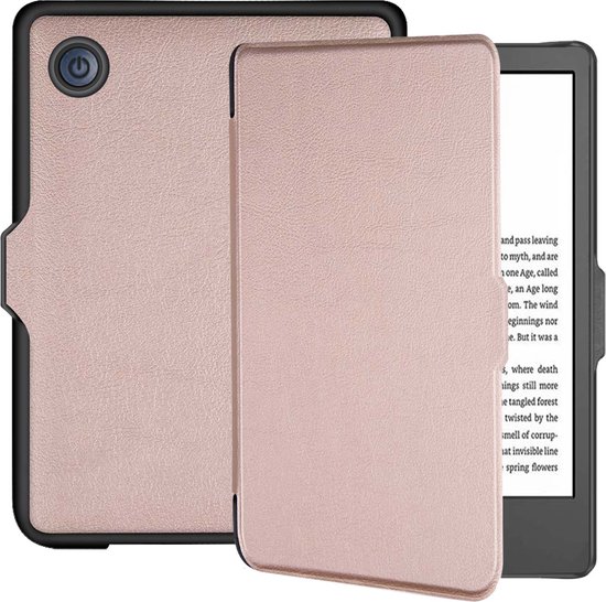 Lunso - Geschikt voor Kobo Clara 2E hoes (6 inch) - sleep cover - Rose Goud van Lunso