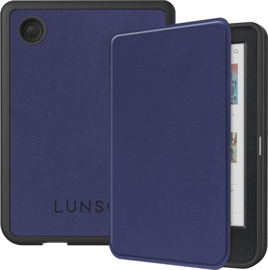 Lunso Geschikt voor Kobo Clara BW / Clara Colour hoes (6 inch) - sleepcover - Donkerblauw van Merkloos