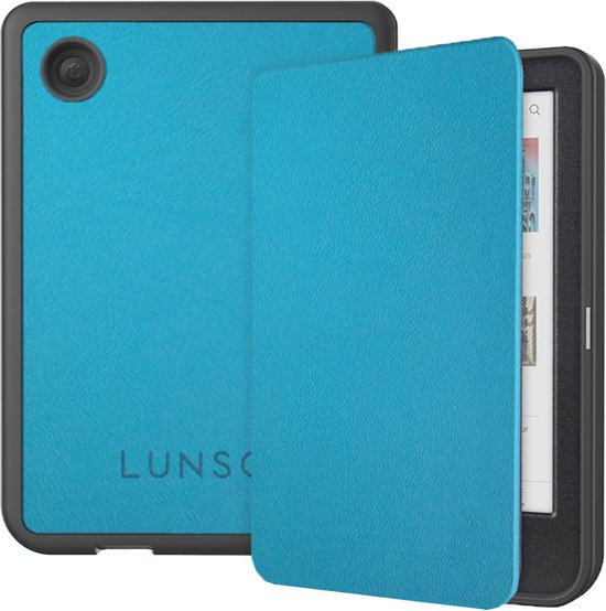 Lunso Geschikt voor Kobo Clara BW / Clara Colour hoes (6 inch) - sleepcover - Lichtblauw van Lunso