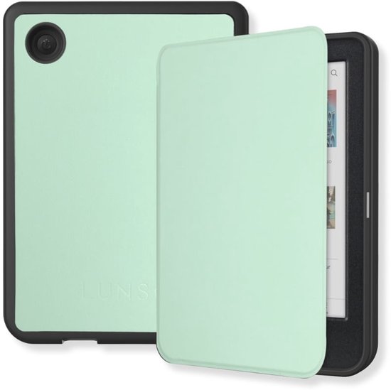 Lunso Geschikt voor Kobo Clara BW / Clara Colour hoes (6 inch) - sleepcover - Lichtgroen van Lunso