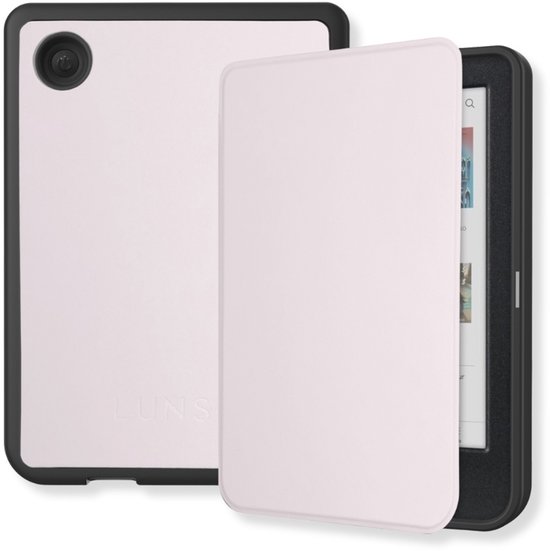 Lunso Geschikt voor Kobo Clara BW / Clara Colour hoes (6 inch) - sleepcover - Lichtroze van Merkloos