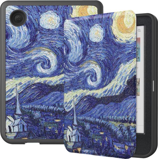 Lunso Geschikt voor Kobo Clara BW / Clara Colour hoes (6 inch) - sleepcover - Van Gogh Sterrennacht van Lunso