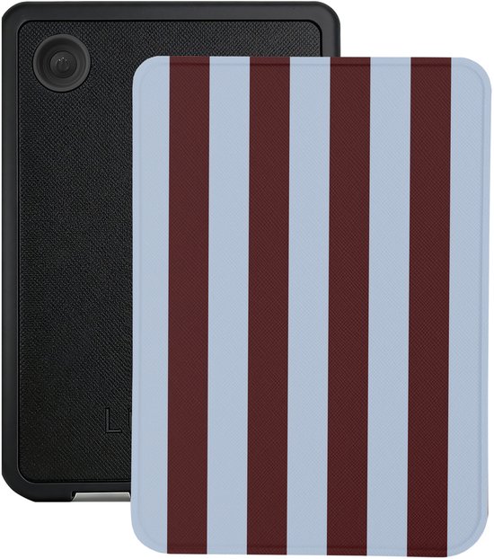 Lunso Geschikt voor Kobo Clara BW / Clara Colour hoesje (6 inch) - Vegan Saffiano Leren Sleep Cover - Burgundy