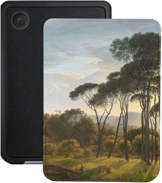 Lunso Geschikt voor Kobo Clara BW / Clara Colour hoesje (6 inch) - Vegan Saffiano Leren Sleep Cover - Italian Landscape van Merkloos