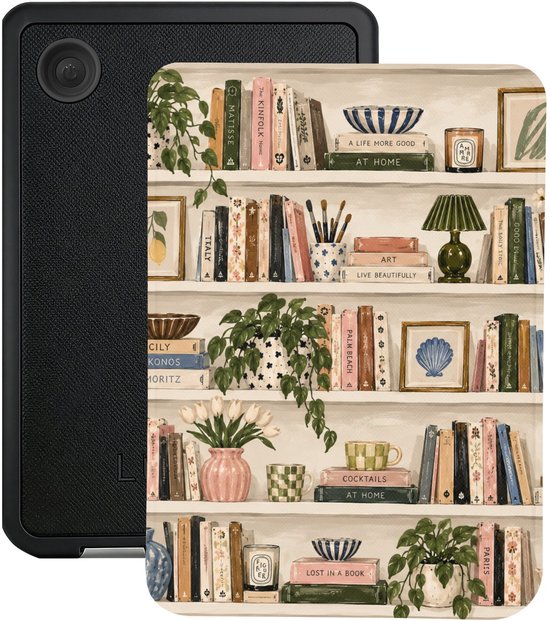 Lunso Geschikt voor Kobo Clara BW / Clara Colour hoesje (6 inch) - Vegan Saffiano Leren Sleep Cover - Libris