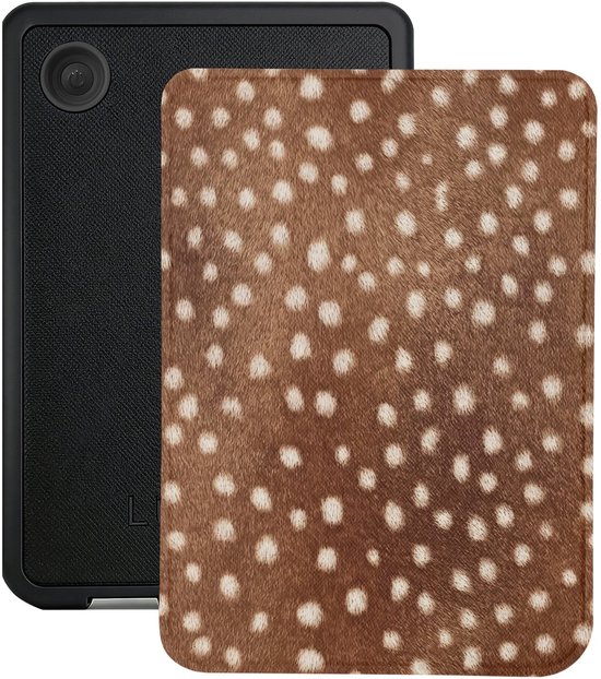 Lunso Geschikt voor Kobo Clara BW / Clara Colour hoesje (6 inch) - Vegan Saffiano Leren Sleep Cover - Oh Deer! van Merkloos
