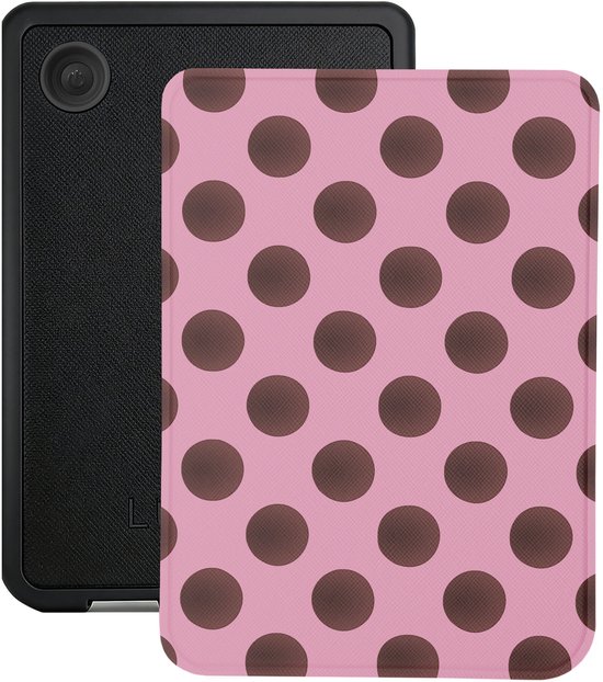 Lunso Geschikt voor Kobo Clara BW / Clara Colour hoesje (6 inch) - Vegan Saffiano Leren Sleep Cover - Summer Blush