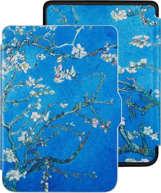 Lunso Geschikt voor Kobo Clara HD hoes (6 inch) - sleep cover - Van Gogh Amandelbloesem van Merkloos
