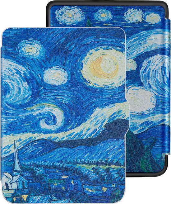 Lunso Geschikt voor Kobo Clara HD hoes (6 inch) - sleepcover - Van Gogh Sterrennacht van Merkloos
