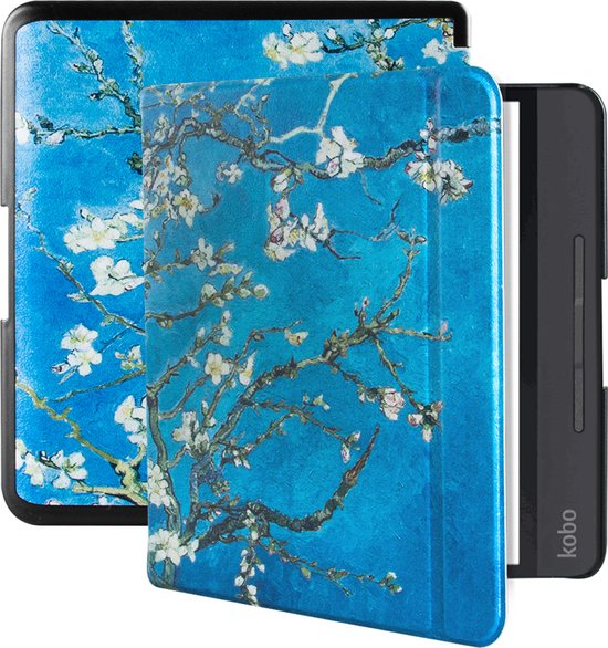 Lunso Geschikt voor Kobo Forma hoes (8 inch) - sleepcover - Van Gogh Amandelbloesem van Merkloos
