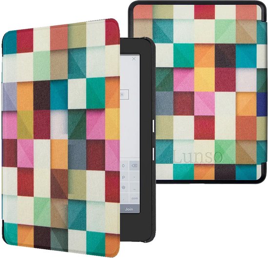 Lunso - Geschikt voor Kobo Glo / Glo HD / Touch 2.0 hoes (6 inch) - sleep cover - Blokken van Lunso