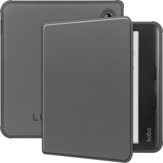 Lunso Geschikt voor Kobo Libra Colour hoes (7 inch) - sleepcover - Grijs van Lunso