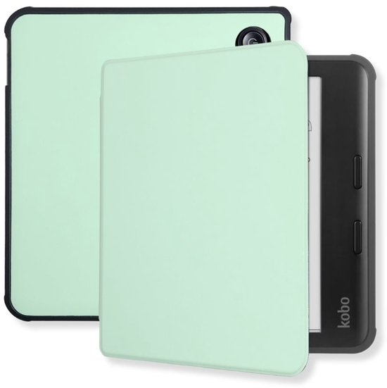 Lunso Geschikt voor Kobo Libra Colour hoes (7 inch) - sleepcover - Lichtgroen van Lunso