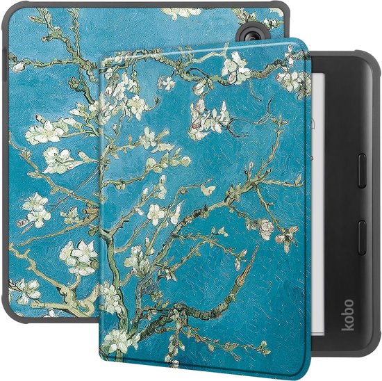 Lunso Geschikt voor Kobo Libra Colour hoes (7 inch) - sleepcover - Van Gogh Amandelbloesem