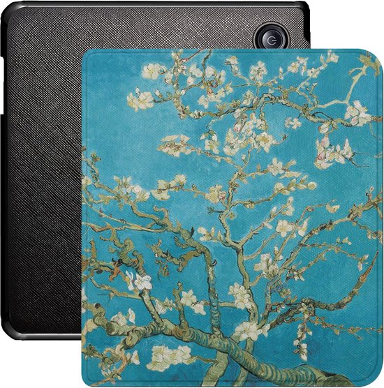 Lunso Geschikt voor Kobo Libra Colour hoes (7 inch) - Vegan Saffiano Leren sleepcover - Van Gogh Amandelbloesem van Merkloos