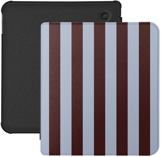 Lunso Geschikt voor Kobo Libra Colour hoesje (7 inch) - Vegan Saffiano Leren Sleep Cover - Burgundy van Merkloos