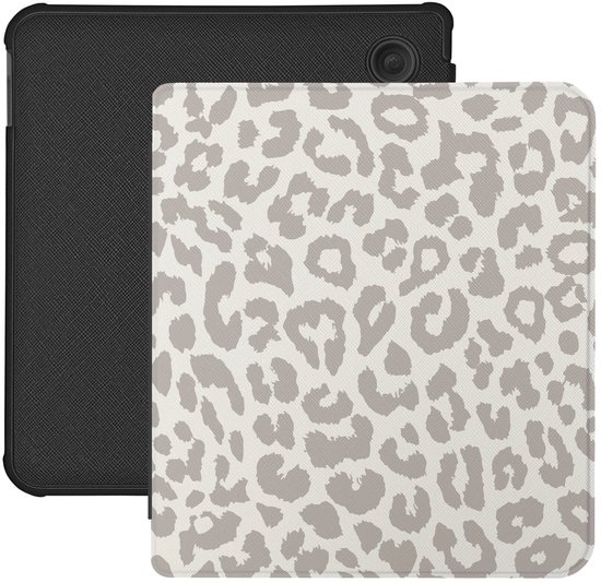 Lunso Geschikt voor Kobo Libra Colour hoesje (7 inch) - Vegan Saffiano Leren Sleep Cover - Calm Serengeti van Merkloos
