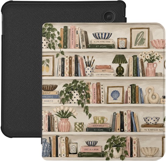 Lunso Geschikt voor Kobo Libra Colour hoesje (7 inch) - Vegan Saffiano Leren Sleep Cover - Libris