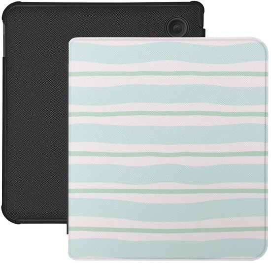 Lunso Geschikt voor Kobo Libra Colour hoesje (7 inch) - Vegan Saffiano Leren Sleep Cover - Soft Surf van Merkloos