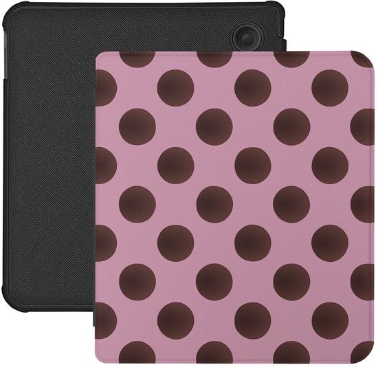 Lunso Geschikt voor Kobo Libra Colour hoesje (7 inch) - Vegan Saffiano Leren Sleep Cover - Summer Blush van Merkloos