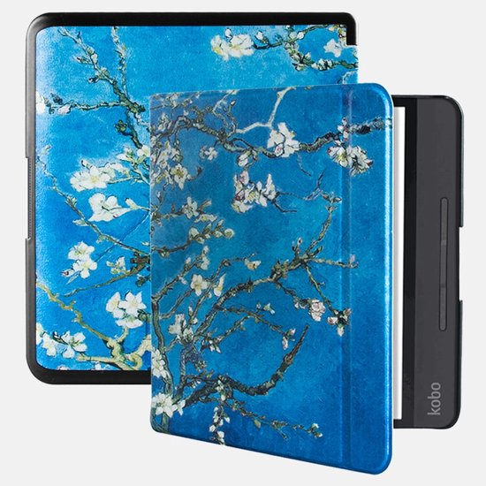 Lunso Geschikt voor Kobo Libra H20 hoes (7 inch) - sleepcover - Van Gogh Amandelbloesem