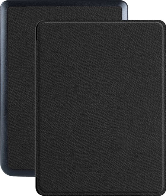 Lunso - Geschikt voor Kobo Nia hoes (6 inch) - Vegan Saffiano Leren sleepcover - Zwart van Lunso