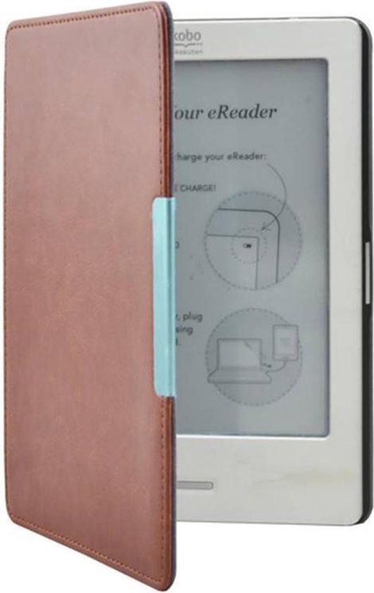 Lunso - Geschikt voor Kobo Touch 1 (6 inch) - flip hoesje - Bruin van Lunso