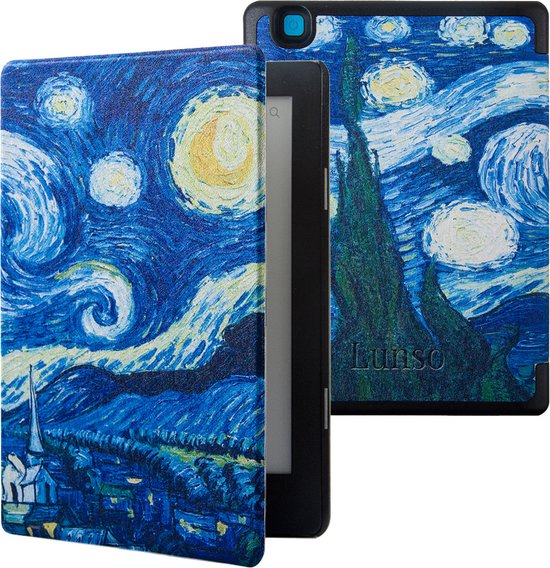 Lunso Kobo Aura H20 Edition 2 hoes (6.8 inch) - sleepcover - Van Gogh Sterrennacht van Lunso