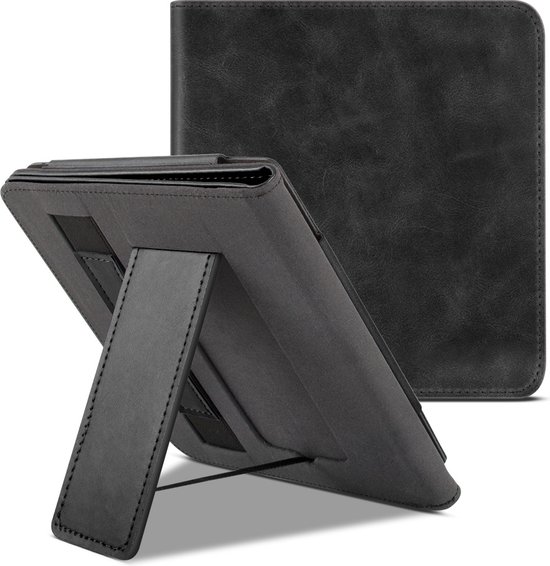Lunso - Luxe sleepcover stand hoes - Geschikt voor Kobo Libra 2 (7 inch) - Zwart van Lunso