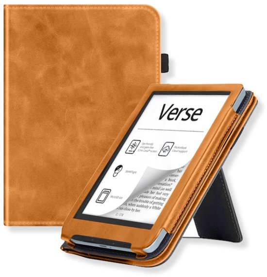 Lunso PocketBook Verse / Verse Pro / Verse Color hoes (6 inch) - Luxe Stand sleepcover - Bruin van Lunso