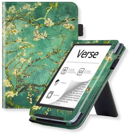 Lunso PocketBook Verse / Verse Pro / Verse Color hoes (6 inch) - Luxe Stand sleepcover - Van Gogh Amandelbloesem