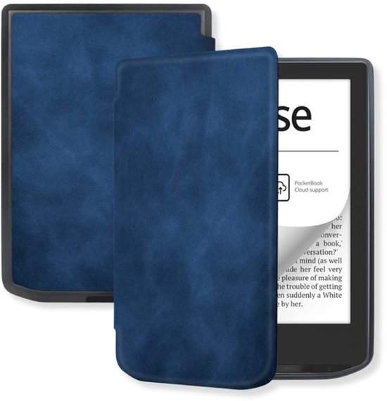 Lunso PocketBook Verse / Verse Pro / Verse Color Slim hard case hoes (6 inch) - sleepcover - Donkerblauw van Lunso