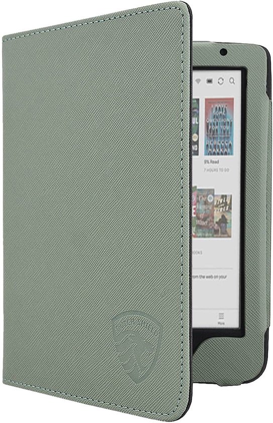 Luxe Hoesje - Sleepcover Geschikt voor Kobo Clara BW - Book Case Hoes Cover - Agave Green Blue - ereader hoesje - cover van Merkloos