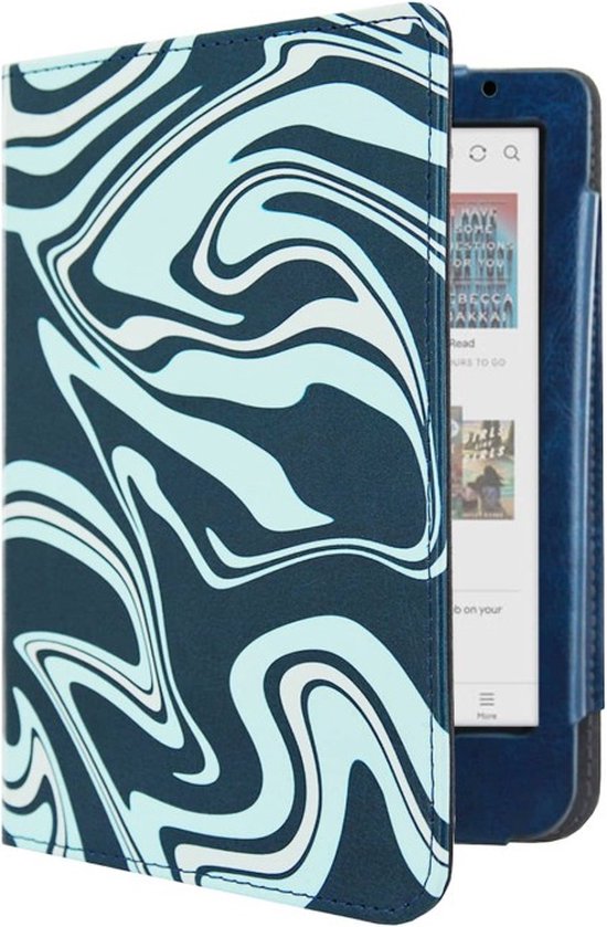 Luxe Hoesje - Sleepcover Geschikt voor Kobo Clara Colour - Book Case Hoes Cover - Abstract Kleuren - ereader hoesje - cover van Luxe