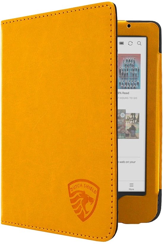 Luxe Hoesje - Sleepcover Geschikt voor Kobo Clara Colour - Book Case Hoes Cover - Cognac Light - ereader hoesje - cover van Merkloos