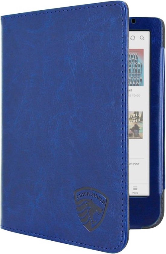 Luxe Hoesje - Sleepcover Geschikt voor Kobo Clara Colour - Book Case Hoes Cover - Marine Blauw - ereader hoesje - cover van Luxe