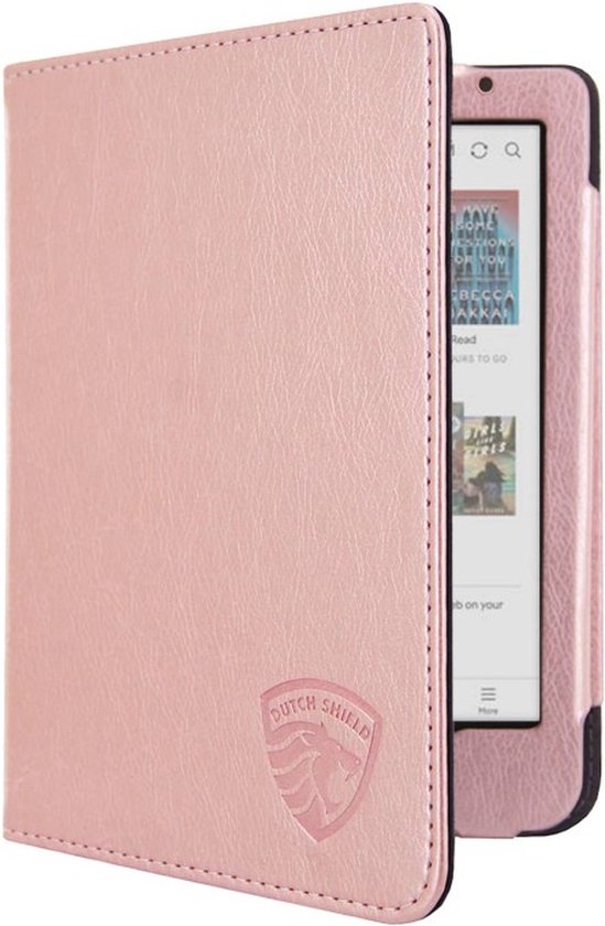 Luxe Hoesje - Sleepcover Geschikt voor Kobo Clara Colour - Book Case Hoes Cover - Roze Goud - ereader hoesje - cover van Luxe