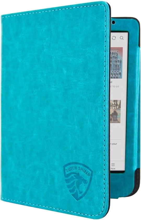 Luxe Hoesje - Sleepcover Geschikt voor Kobo Clara Colour - Book Case Hoes Cover - Turquoise - ereader hoesje - cover van Luxe
