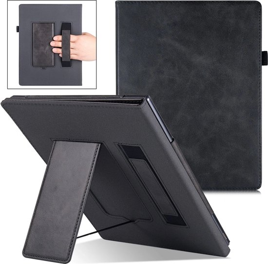 Luxe Staande Remarkable 2 hoes - Folio - Cover - Zwart PU leer van Luxe
