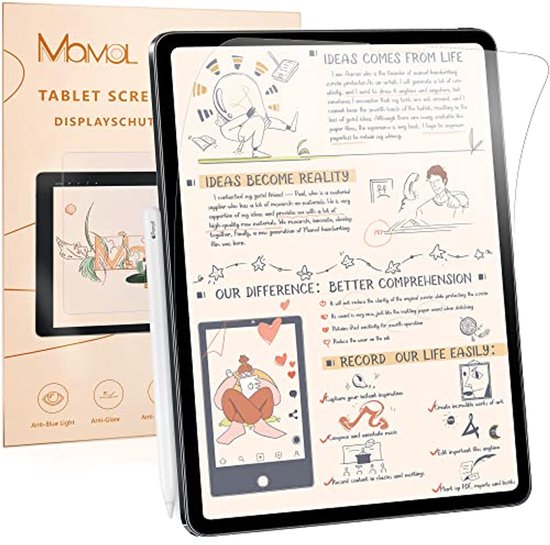 Matte beschermfolie voor iPad Pro 11 en iPad Air 4 – 2 stuks displayfolie voor tekenen en schrijven van Merkloos